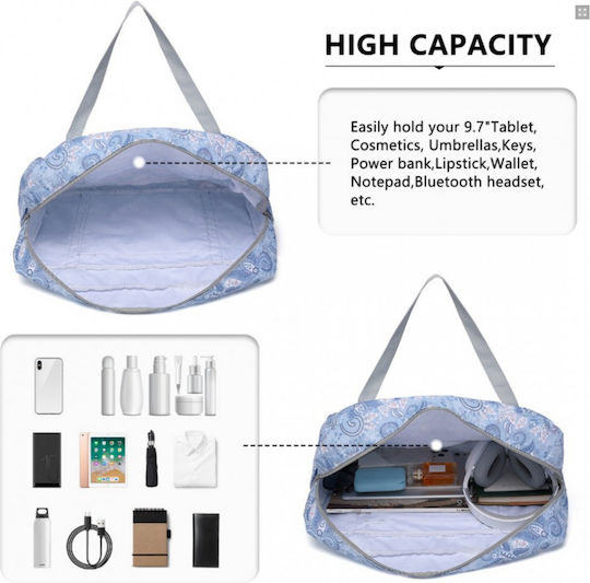 Miss Lulu Reisetasche Hellblau Stoff