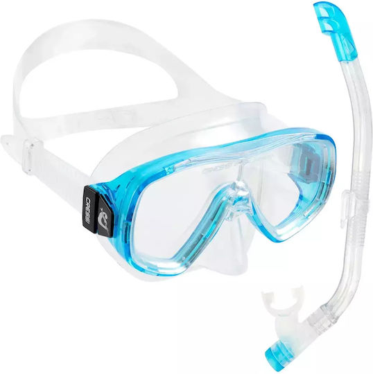 Cressi Ondina Jr Kids Snorkeling Set + Top Clear Aquamarine
