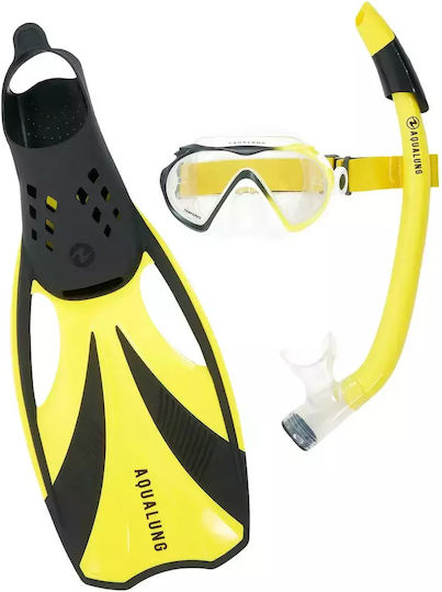 Комплект за шнорхелинг Aqualung Compass черно жълто размер S