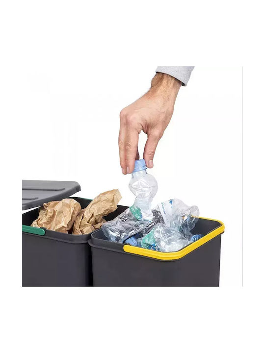 Emuca Waste Bin Recycling Plastic for Cabinet Multicolored 24lt 1pcs