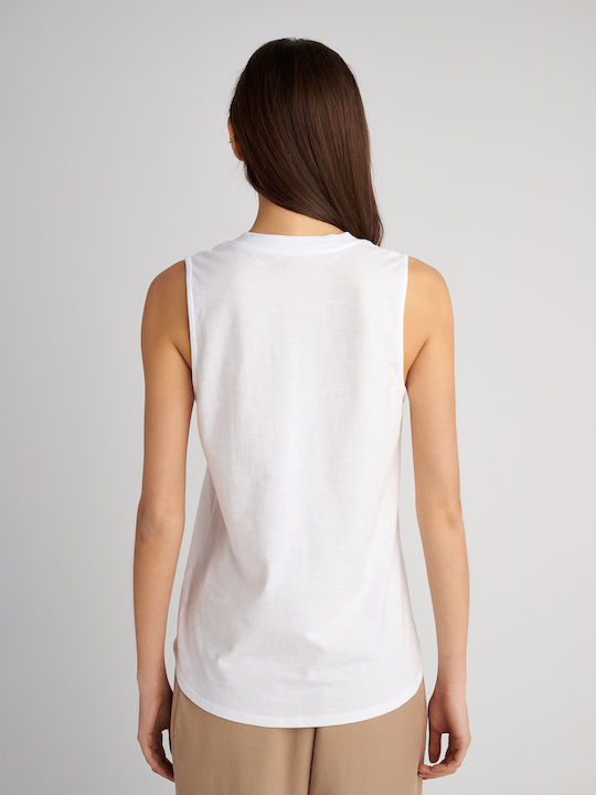 Rita Women's Blouse Cotton Sleeveless White