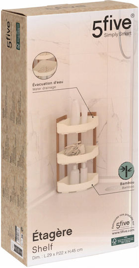 Corner Bathroom Shelf Triple 29x22x45 F-v Natureo White 204911 29x22x45
