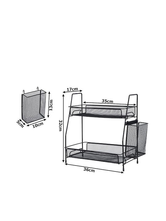 Two-Tier Kitchen-Bathroom Shelf Basket – Loft Style-47-27213_cz
