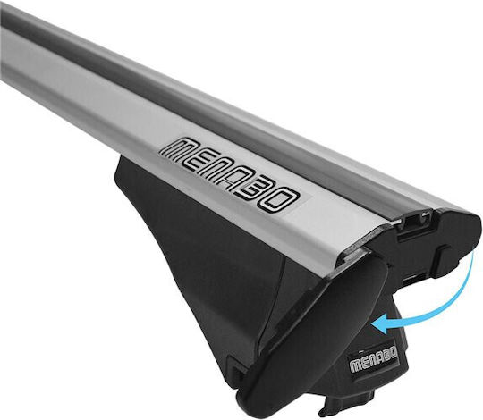 Menabo Μπάρες Οροφής Αλουμινίου 118εκ. Universal Citroen C4 Cactus Nissan Pathfinder 2005-2012 (Σετ με πόδια και κλειδαριά)