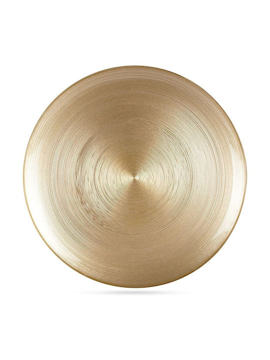 JK Home Decoration Χριστουγεννιάτικη Πιατέλα Γυάλινη Χρυσή 32εκ.