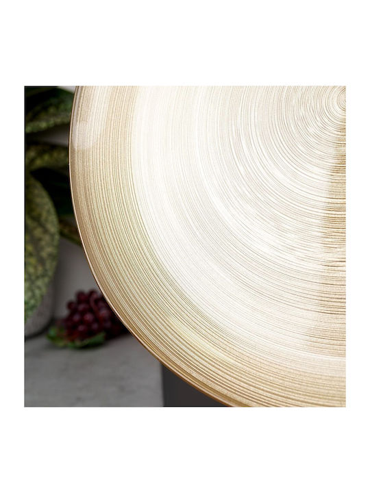 JK Home Decoration Χριστουγεννιάτικη Πιατέλα Γυάλινη Χρυσή 32εκ.