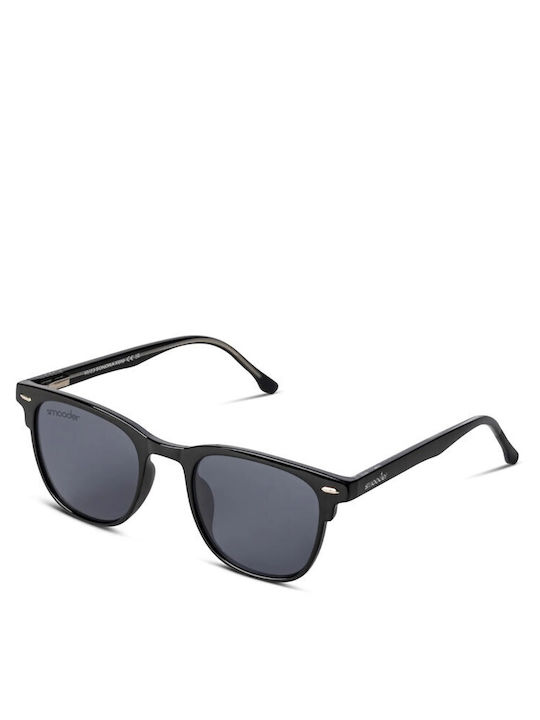Smooder Unisex Sonnenbrille mit Schwarz Kunststoff Gestell und Gray Linse X019
