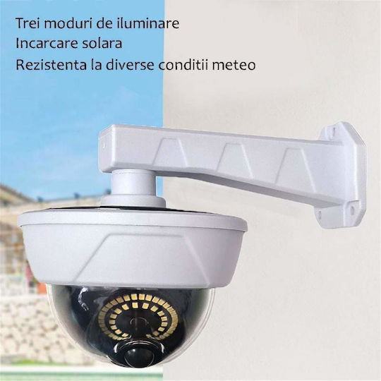 Solar Fake Camera Siks Tip Glob 55 Led Remote Control Motion Sensor White