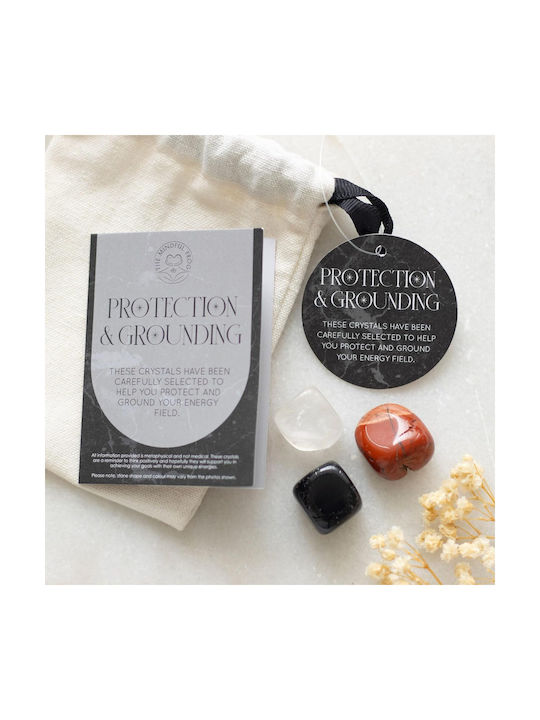 Set Κρυστάλλων Protection & Grounding Healing Crystal Πουγκί Αποθήκευσης