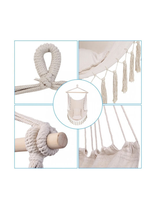 Hanging Chair Fabric W100xD100xH130cm Beige