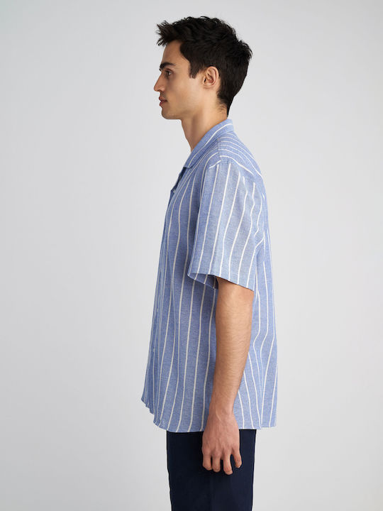 Original Short-sleeved Cotton Shirt Blue