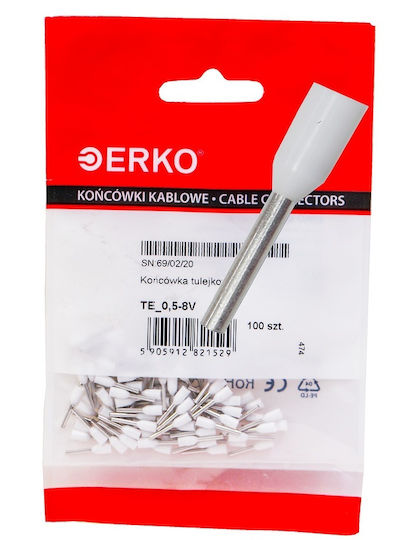 Manson de Izolație Te 0.5/8 V 100 buc Alb Erko
