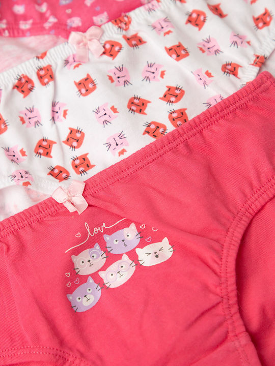 Minerva Cats Kids' Set with Briefs White-fuxia 3pcs Minerva Cats Kids' Set with Briefs White-fuxia 3pcs