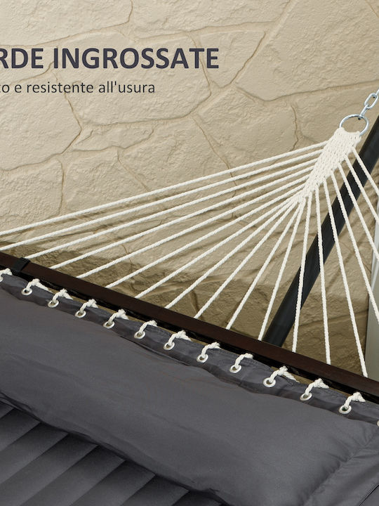 Outsunny Αιώρα Υφασμάτινη με Βάση Γκρι 368x93x110εκ. Outsunny Αιώρα Υφασμάτινη με Βάση Γκρι 368x93x110εκ.