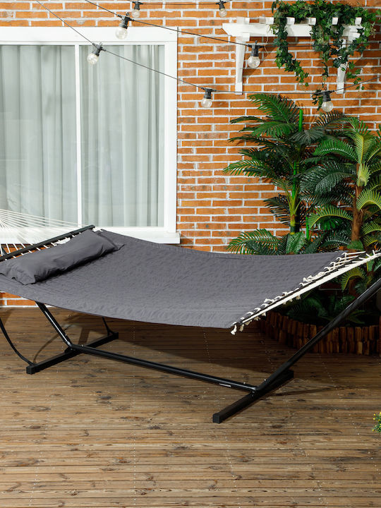 Outsunny Single Hammock with Stand Gray 368x93cm
