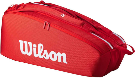Wilson Super Tour Τσάντα Πλάτης Τένις 9 Ρακετών Κόκκινη