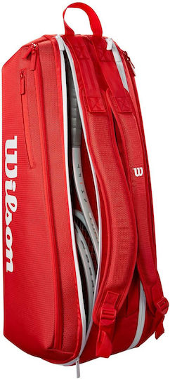 Wilson Super Tour Τσάντα Πλάτης Τένις 9 Ρακετών Κόκκινη
