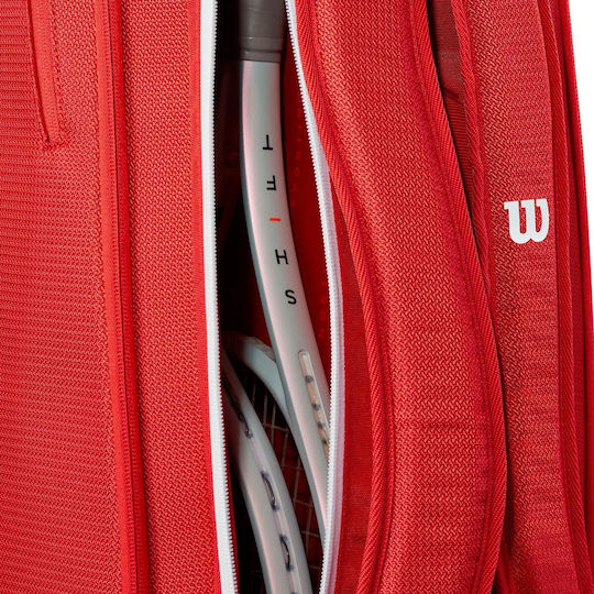 Wilson Super Tour Τσάντα Πλάτης Τένις 9 Ρακετών Κόκκινη