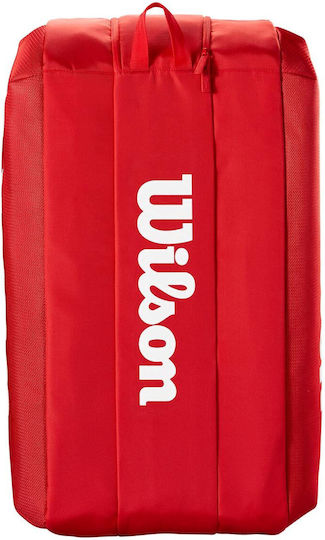 Wilson Super Tour Τσάντα Πλάτης Τένις 15 Ρακετών Κόκκινη