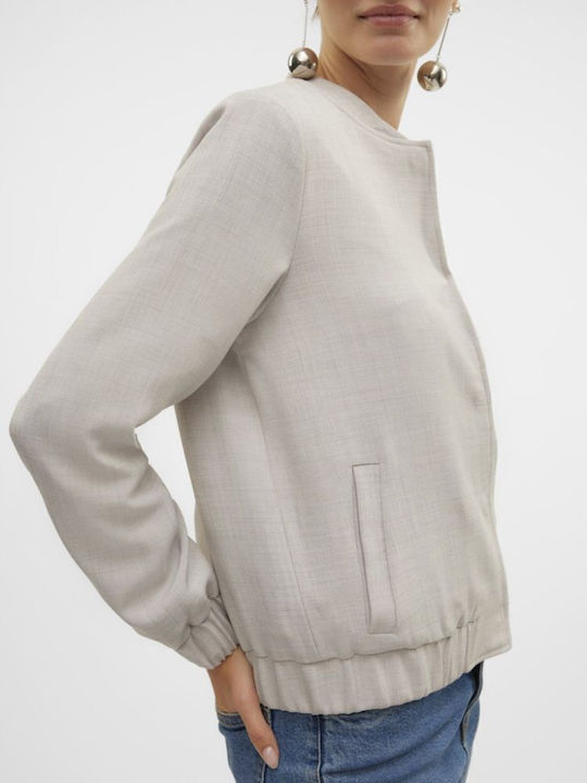 Women's Short Bomber Jacket for Spring or Autumn Vapour Blue/melange