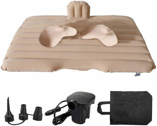 Saltea Gonflabilă pentru Mașină Siks Scaun Spate 2 Perne Incluse Pompa 140 X 87 Cm Bej
