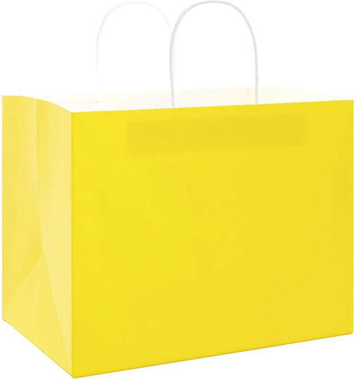vidaXL Papier Tasche für Geschenke Gelb 32x24x22cm. 250Stück