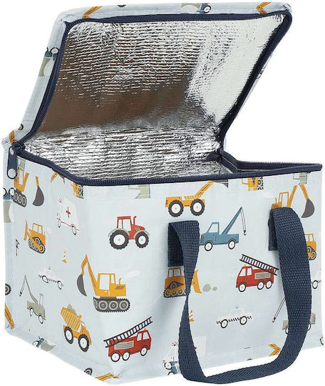 A Little Lovely Company Kids Insulated Lunch Bag 5.5 Litre Light Blue 16x16x23cm