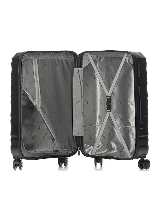 Stelxis Medium Hard Black Suitcase With 4 Wheels Height 67cm