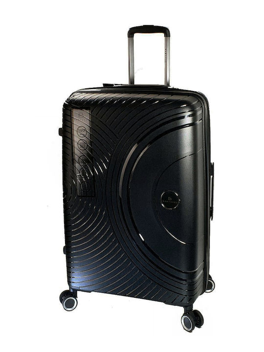 Bartuggi Large Hard Travel Suitcase Black with 4 Wheels Height 76cm