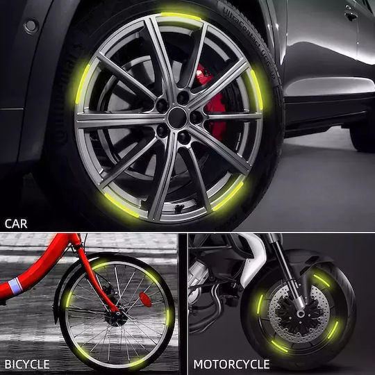 Set 20 Reflective Elements "wheel Arch" Cars Bicycles Motorcycles Atvs Scooters Blue Color