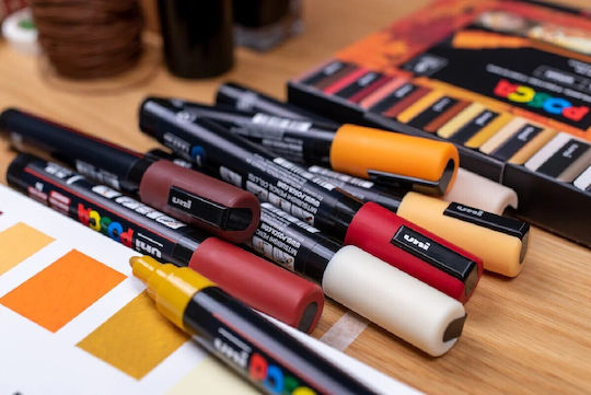 Posca PC-5M Маркери 2.5мм Warm Colours 8бр