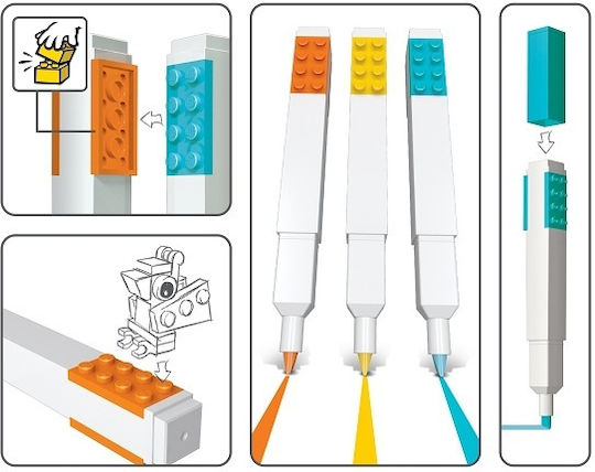 LEGO Markere de Subliniere 0.1mm Argintii 3buc