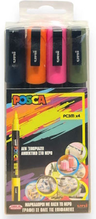 Uni-Ball PC-3M Basic Markers Маркери 1.3мм Standard Colors 4бр