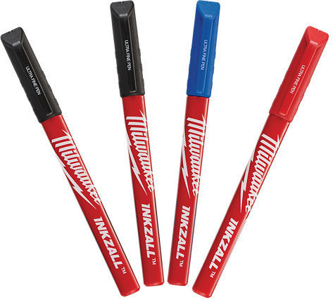 Milwaukee Inkzall Permanent Markers 0.6mm Multicolour 4pcs