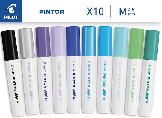 Pilot Pintor Μαρκαδόροι Σχεδίου 1mm Σετ 10 χρώματα