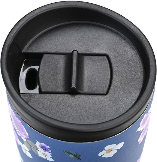Estia Travel Mug Save The Aegean Glass Thermos Stainless Steel 500ml Garden Blue