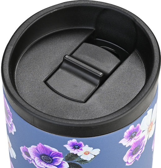 Estia Travel Mug Save The Aegean Glass Thermos Stainless Steel 500ml Garden Blue