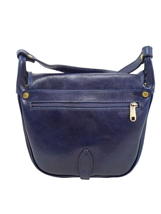 Leather Women's Bag Shoulder Blue