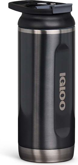 Igloo Tumbler Ποτήρι Θερμός Ανοξείδωτο / Πλαστικό 354ml Γκρι με Καλαμάκι και Λαβή
