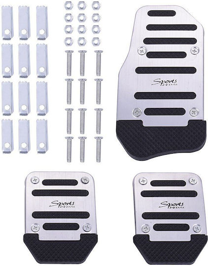 Set de pedale Autoturism Universal Aluminiu Argintiu 3buc