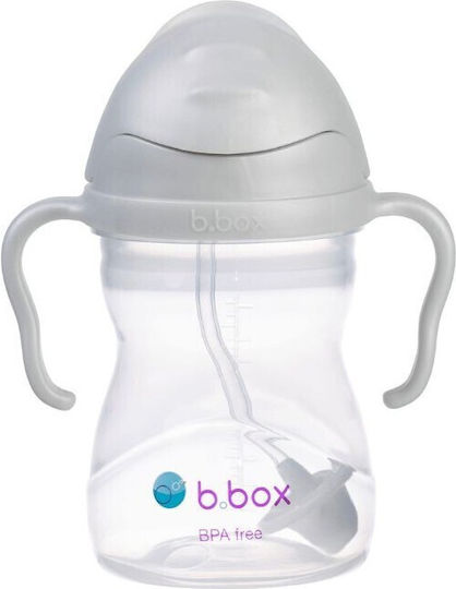B.Box Kids Water Bottle Plastic with Straw Non Spill Gray 240ml