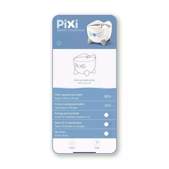 Catit Pixi Automatic Stainless Steel Waterer / Fountain for Dog & Cat 3x 2lt 17cm in White Color