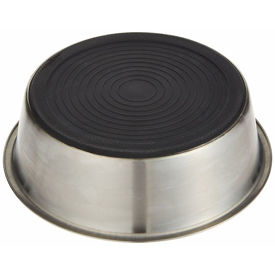 Trixie Metallisch Schalen Futter & Wasser für Hund & Katze auf Basis von 1.7lt 21cm in Silber Farbe