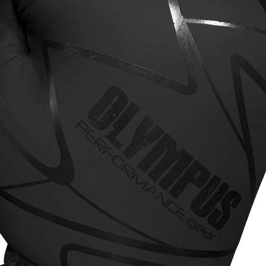 Olympus Sport Chaos Matt Παιδικά Γάντια Πυγμαχίας από Συνθετικό Δέρμα για Αγώνα Μαύρα