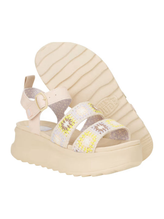 Flache Sandalen für Damen in Beige Farbe
