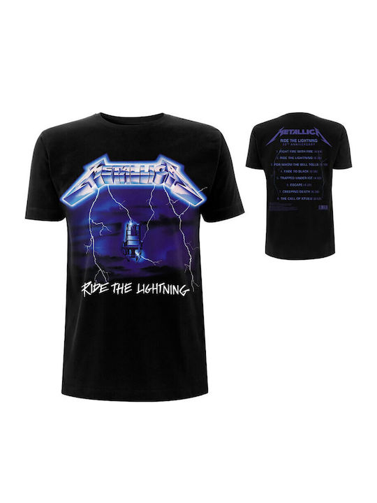 Rock Off Metallica T-shirt Μαύρο Βαμβακερό