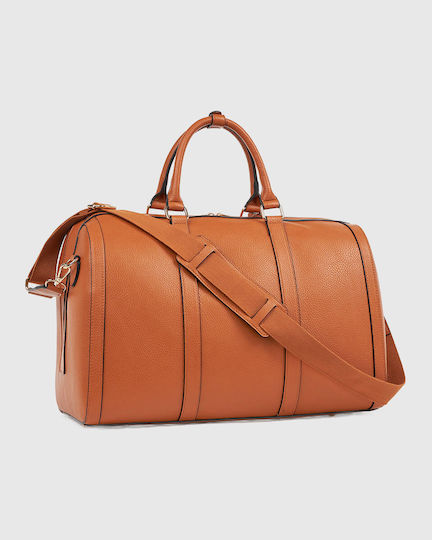 Verde Reisetasche Braun Stoff L45xB23xH32cm