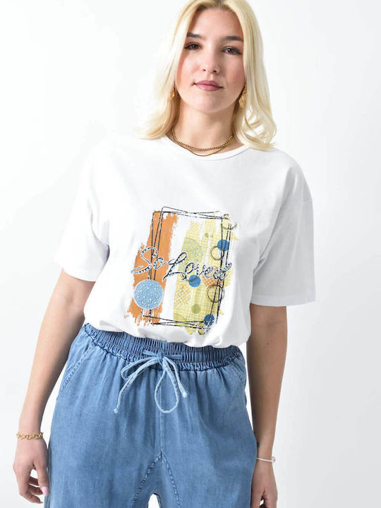 So Loved Damen Crop T-Shirt White