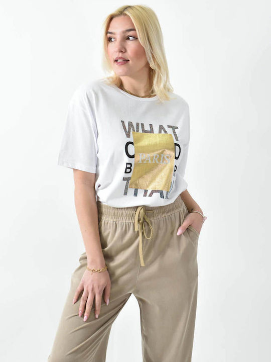 Paris Women's Crop T-shirt White