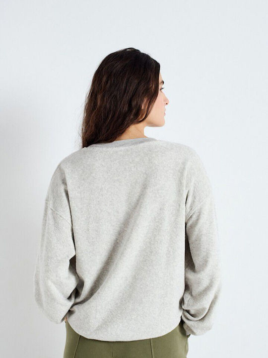 Women's Long Sleeve Sweater Cotton Grey